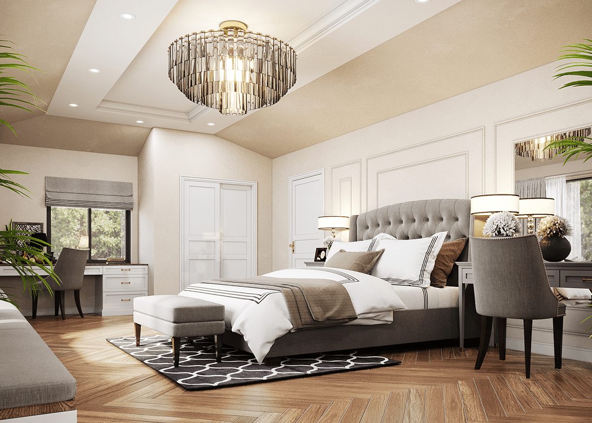 Phòng ngủ master được tạo ra trong dự án thiết kế nội thất chung cư