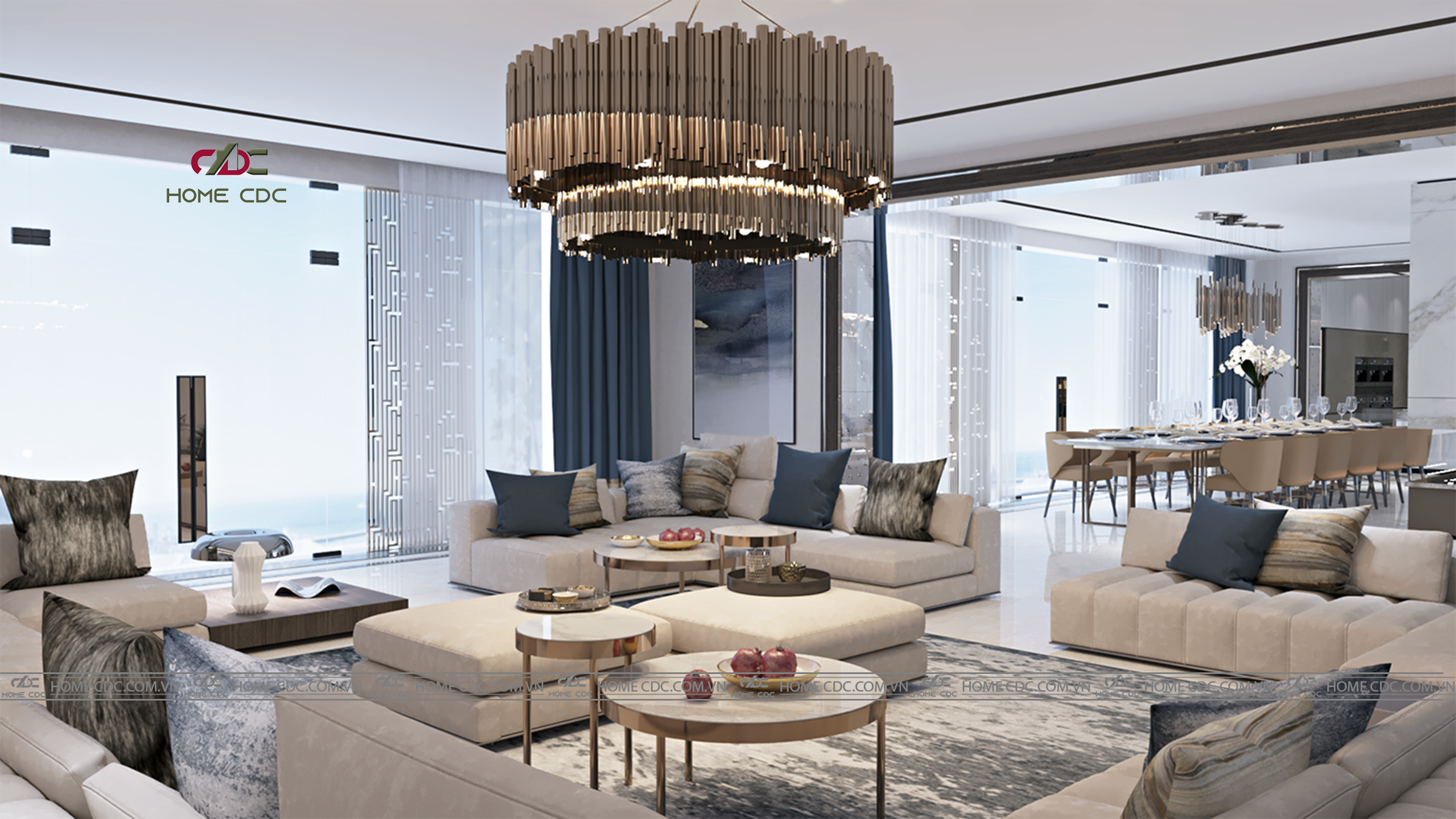 Nét mới mẻ trong ý tưởng sử dụng phong cách tân cổ điển-thiết kế nội thất phòng khách cho chung cư