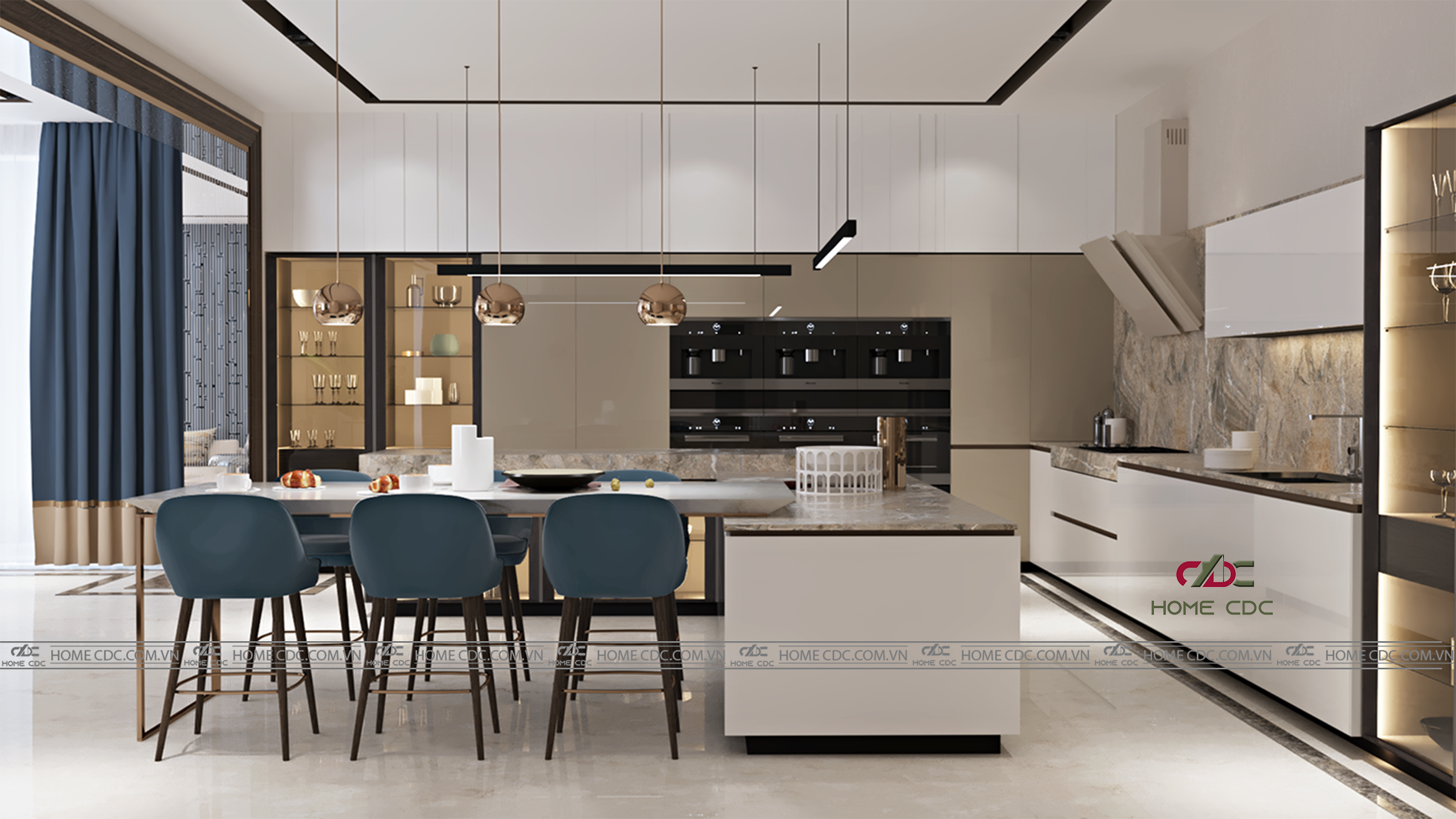 Không gian tái hiện đậm nét sự đẳng cấp cách gần gũi - thiết kế nội thất phòng bếp cho chung cư