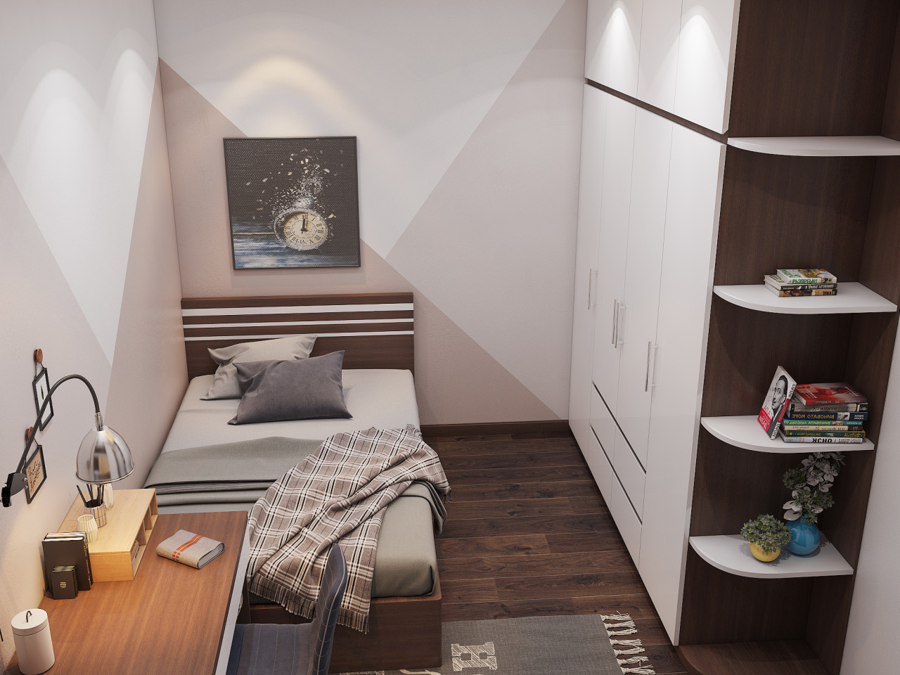 Phòng ngủ nhỏ nhất sử dụng nột thất thông minh cho 1 người 